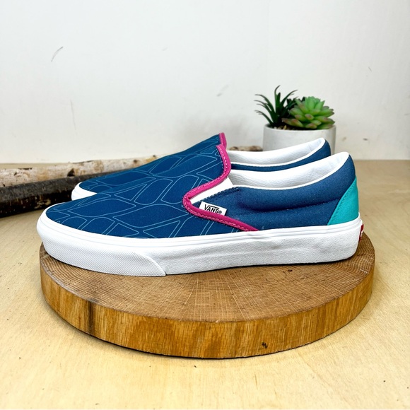 *Vans | Multi Color Blue Print Classic Slip-On Sneaker SN 721454 Size 8.5M/10L - Picture 2 of 16